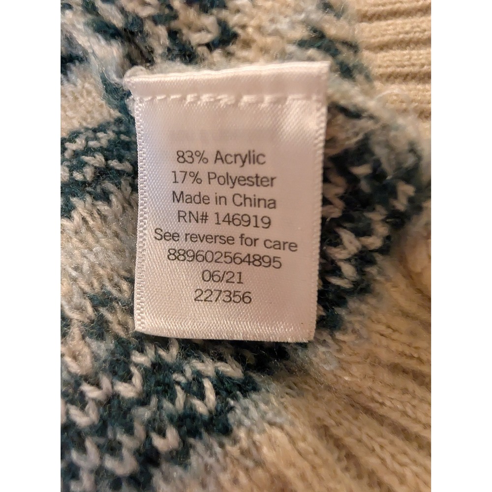 Sonoma Goods For Life Womens Large Blue Southwestern Hooded Cardigan Sweater - Picture 5 of 5